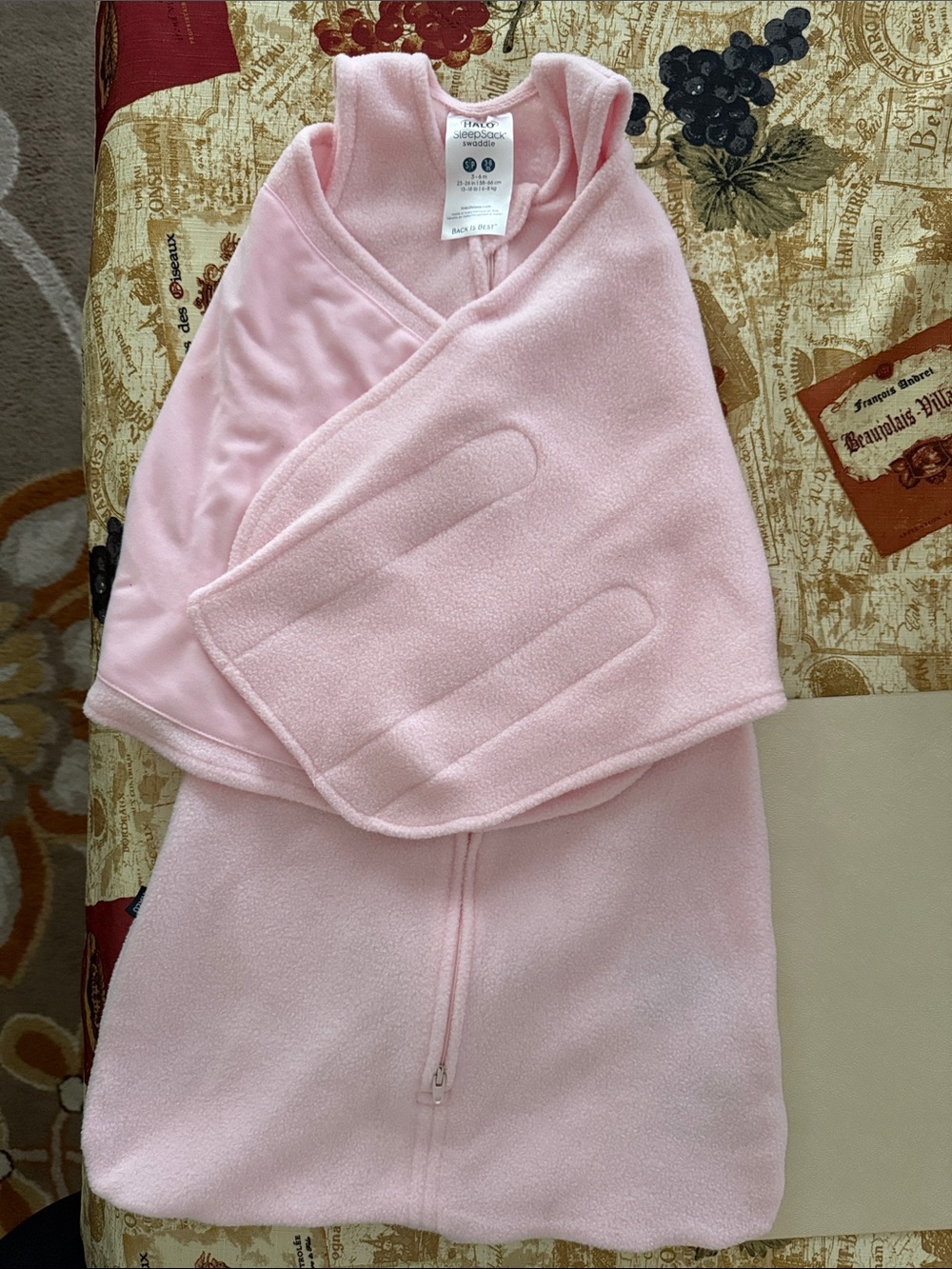 Halo Pink Fleece Convertible Sleep Sack Swaddle